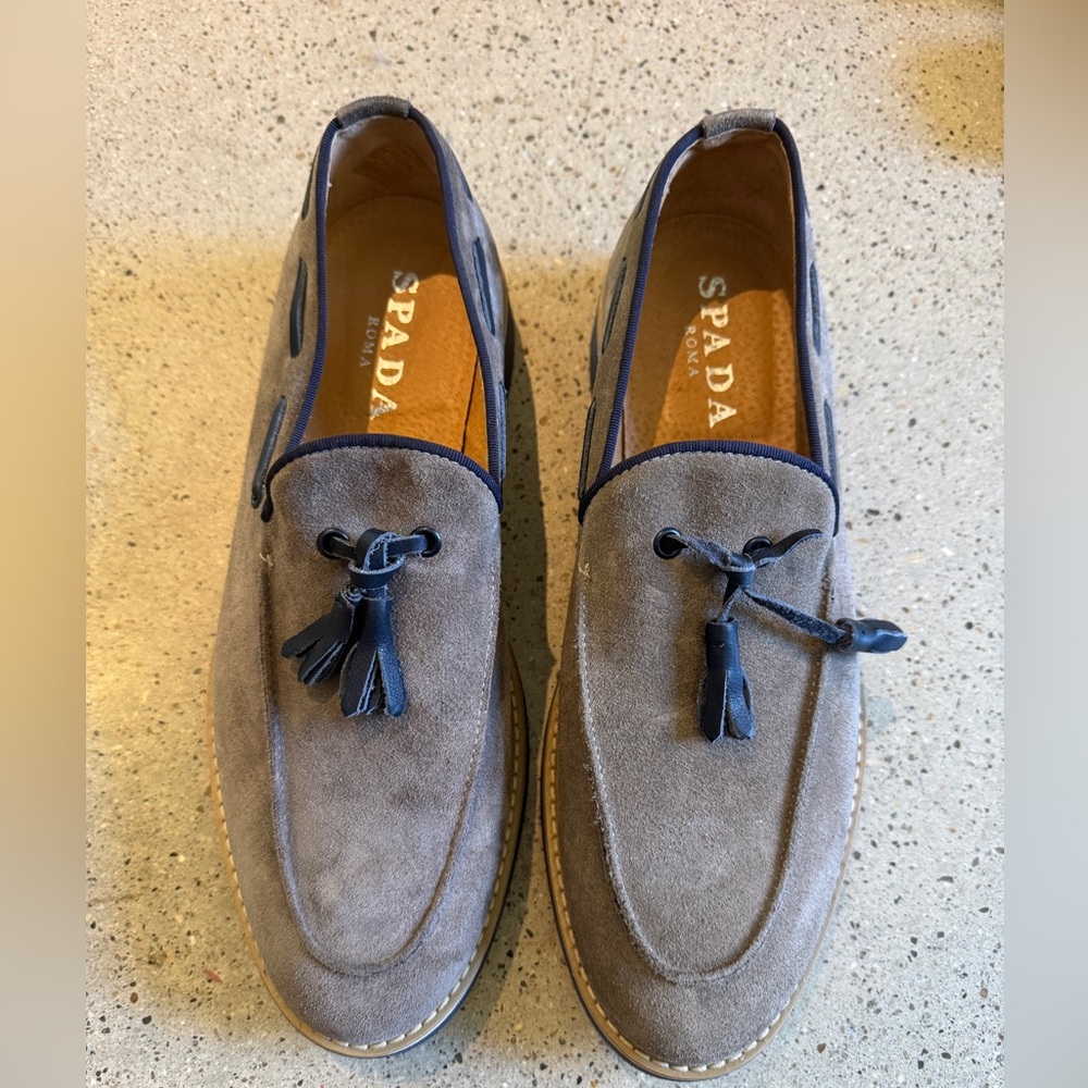 Men’s Spada Roma Grey Suede Slip On Loafer size EU 43